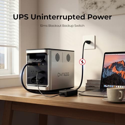 DYNESS 1536Wh Portable Power Station, 1800W AC Output (3600W Surge), 50 Min to 80% Fast Charging, Upgraded LiFePO4 Battery Backup for Home Backup, Camping, RV, Blackout - size: 1536Wh 1800W