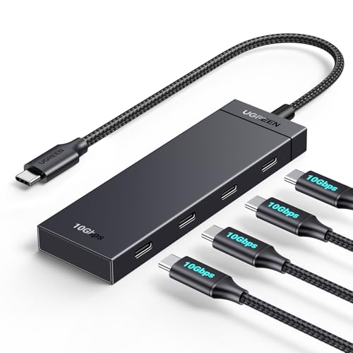 UGREEN USB C Hub 4 Ports, Multiple USB 3.2 Hub, 4x10Gbps Data Transfer | USB-C Multiport Adapter Splitter for Laptop, Desktop PC, Xbox, PS5, and More, 0.3ft Cable