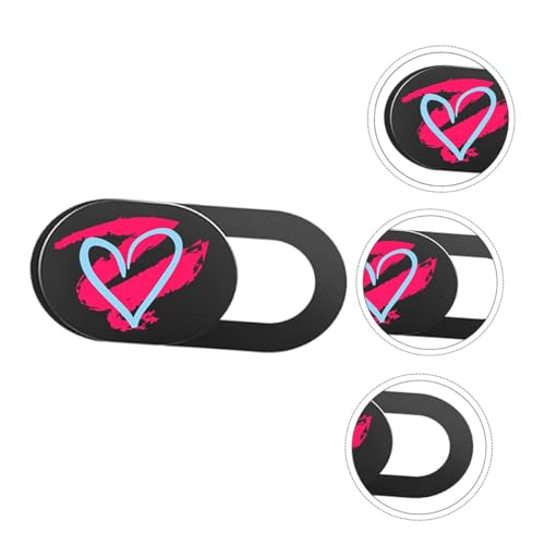 BESPORTBLE 3pcs Adhesive Laptop and Tablet Camera Privacy Covers with Heart Pattern, Ultra-Thin Sliding Webcam Covers for Computers and Phones, Anti-Peeping Privacy Protection for Office
