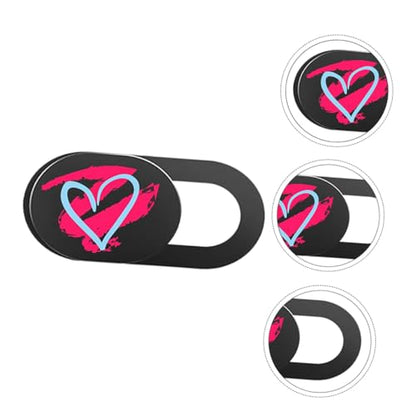 BESPORTBLE 3pcs Adhesive Laptop and Tablet Camera Privacy Covers with Heart Pattern, Ultra-Thin Sliding Webcam Covers for Computers and Phones, Anti-Peeping Privacy Protection for Office