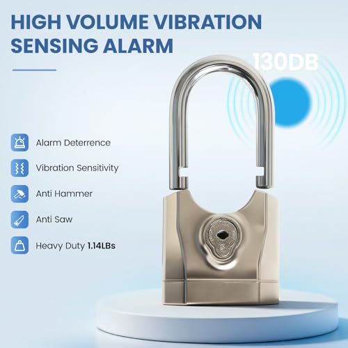 Bike Chain Lock with Alarm 130dB, Heavy Duty Anti Theft Motorcycle Lock | 8mm Hardened Steel Chain 3.3FT, Bike Locks Security with Mini U Lock, Bike Lock with Key for Scooter, Bicycle, Motorcycle