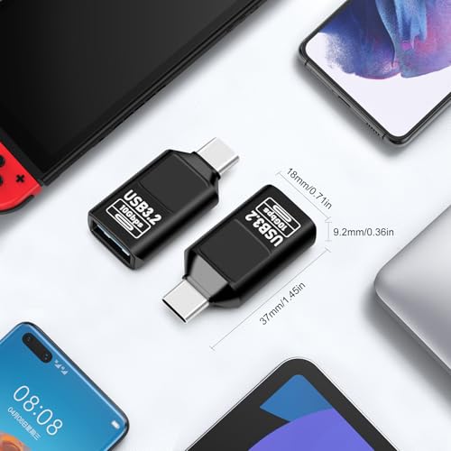 USB 3.2 Digital Display USB C Male to USB-A Female OTG Adapter 10Gbps, Real-time Power Monitoring, Up to 36W Fast Charging Compatible with Laptop, Power Bank and More USB-A Devices (2 Pack) - style: AY-Cm-Af-dd-bk