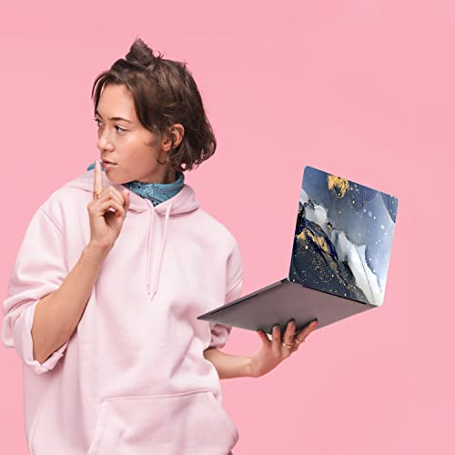 Laptop Skin Sticker,13.3 14 15 15.4 15.6 inch Laptop Skins,Universal Vinyl Decal,Dustproof Scratch Resistant Reusable Cover Protector with Free 2 Wrist Pads (Marble) - color: Marble
