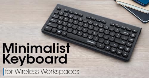 MANHATTAN Slim Wireless USB Mini Keyboard - Compact, Quiet, and Comfortable Typing Experience with Multimedia Function Keys for PC and Laptop - 180764