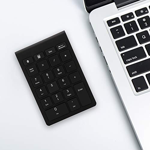Sanpyl 22 Keys Numeric Keypad, Bluetooth Mini Keyboard, Financial Accounting Rechargeable Number Pad, for Laptop Desktop, PC(Black) - color: black