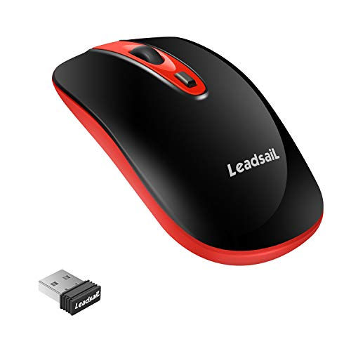 Leadsail Wireless Slim USB Mouse, Silent Click 3 Levels, 4 Buttons Laptop Mouse for Windows Mac PC Notebook