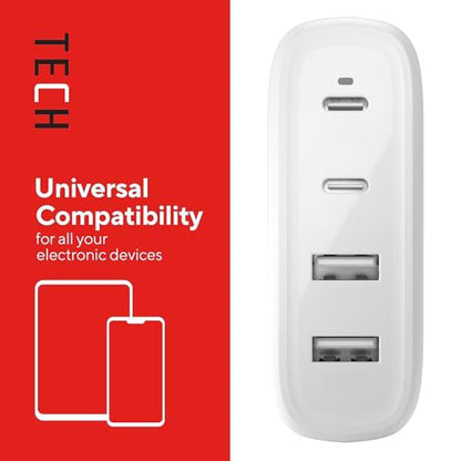 Staples TECH GaN 100W USB‑C & USB‑A Wall Charger – Fast PD Charging, Dual‑Port Power Adapter with Cable, Compact GaN Charger for MacBook, iPhone, Samsung & USB‑C Laptops - style: 100 Watt