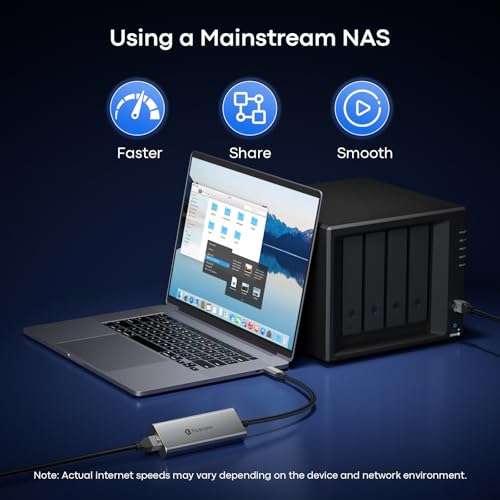 Reborn USB C to Ethernet 5Gb Adapter (0.98FT), Aluminum USB-C to RJ45 5 Gigabit Network Adapter Compatible with USB4, Thunderbolt 5/4, Plug & Play for MacBook, XPS Laptop, and USBC Devices