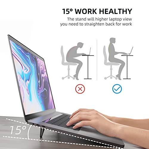 Laptop Stand for Desk, Portable Anti-Slip Keyboard Riser, Zinc Alloy Keyboard Stands, Computer Stand Compatible with MacBook Air/Pro, 10-15.6 Inches Laptops and Keyboards (Black) - color: black