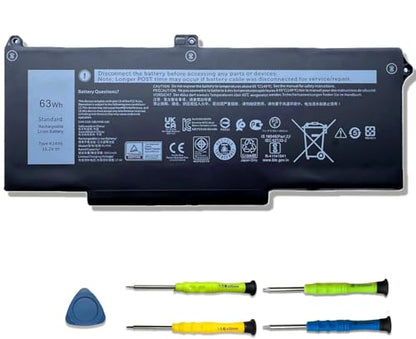 63Wh RJ40G Battery for Dell Latitude 14 5420 /15 5520 Precision 15 3560 | 4-Cell 15.2V 3941mAh; Battery Replacement for P104F P104F001 P104F002 P137G P137G001; M033W 01K2CF 075X16 005R42 0WK3F1 - size: 10.59*4.92*1.02 inches RJ40G