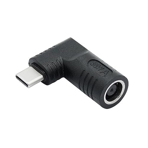 Right Angle DC 7909 to USB C Connector Adapter, 90 Degree PD 65W DC 7.9mm x 0.9mm to USB Type C Male Plug Power Charge Adapter for Laptop, Phone - Black - style: DC 7909 to USB Type c