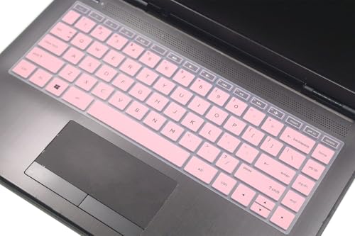 Keyboard Skin Compatible with HP Pavilion x360 14" Touch-Screen Laptop 14M-BA/BF/BW/CD/DH Series 14-DH2097NR, HP 14" 14-BA/BF/CM/CF/CE/BW/FQ/DQ/DK/DH/DS/DG/DF Series Laptop (Light Pink) - color: Light Pink