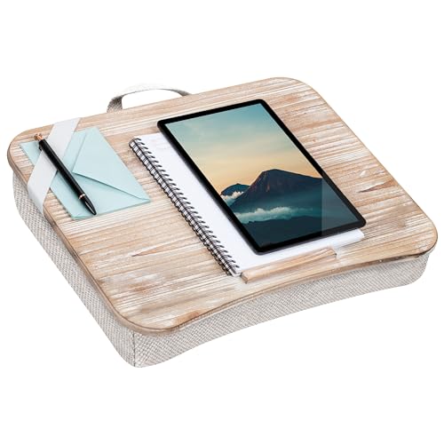 LAPGEAR Heritage Lap Desk - White Wash, Fits 17.3” Laptops