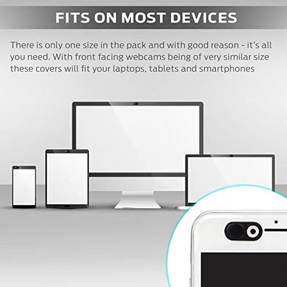 DH Webcam Cover Slide (Black 3-Pack) Ultra-Thin Metal Web Camera Cover Fits Computer, Laptops, Smartphones, MacBook 2018, iPhone, PC, Tablet, iPad, Mac | Enhanced Privacy & Security Protection