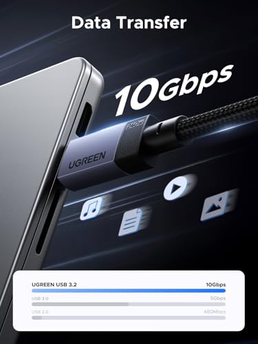 UGREEN 240W PD3.1 USB C Cable USB 3.2 Gen 2 10Gbps, 4K 60Hz Video, 3.3ft | For NVMe SSD, monitor, iPhone 17/16/15, MacBook M5/M4/M3, Galaxy S26/S25/S24, iPad, Dell XPS, Pixel 10/9, Switch and More - size: 3.3FT