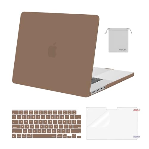MOSISO Compatible with MacBook Pro 16 inch Case M5 M4 M3 M2 M1 2026-2021 | A3429 A3428 A3403 A3186 A2991 A2780 A2485, Protective Hard Shell Case&Keyboard Cover&Screen Film&Pouch, Caramel Brown - color: Caramel Brown