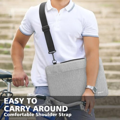 NIDOO 15.6 inch Laptop Sleeve Case Carrying Bag for 16" MacBook Pro M2 M1 / Legion 7i Gen 6 / Legion 5 Pro / 15" Surface Laptop 3/15.6" Lenovo Legion 5 / ThinkPad T15 P15s E15 L15 / Galaxy Book Pro - color: Gray - Shoulder, size: 15.6 inch