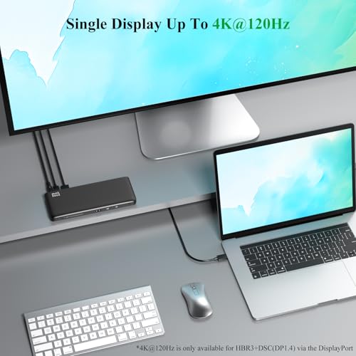 Laptop Docking Station, 12-in-1 USB-C Docking Station, Triple Display with 1xHDMI and 2xDP, 10 Gbps USB-C and 5 Gbps USB-A Data, Ethernet, Audio, 100W Charging for Dell, HP, Lenovo and More - size: 2×DP + 1×HDMI