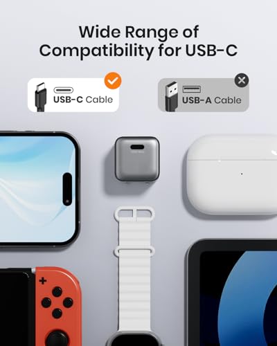30W Compact Wall Charger, USB C Charger Block with GaN III Tech, PD3.0 PPS QC4.0 Fast Charging Foldable Power Adapter for iPhone 17 16 15, Galaxy, Pixel, iPad, AirPods (Black, 1 Pack) - color: Black, size: 1 Pack