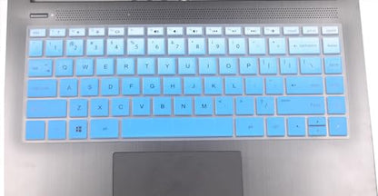 Keyboard Skin Compatible with HP Pavilion x360 14" Touch-Screen Laptop 14M-BA/BF/BW/CD/DH Series 14-DH2075NR, HP 14" 14-BA/BF/CM/CF/CE/BW/FQ/DQ/DK/DH/DS/DG/DF Series Laptop (Gradient Blue) - color: Gradient Blue