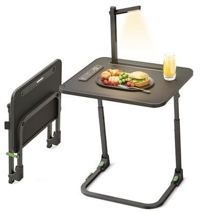 SAIJI Folding TV Tray Table, Height & Tilt Adjustable Sturdy TV Dinner Tray Tables, Multifunction Foldable Trays for Eating, Working, Crafting on Couch & Bed, Living Room Laptop Desk - size: Large