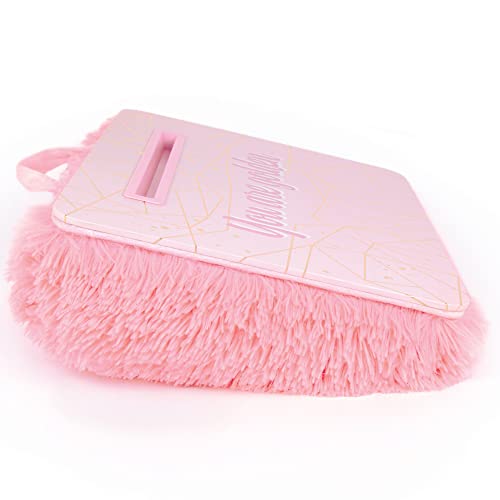 3C4G Pink & Gold Deluxe Fur Lap Desk, Take Tech on The Go, Includes a Media Slot that Perfectly Holds Tablets & Phones, for Ages 6 and up by Make It Real - style: Pink & Gold Fur