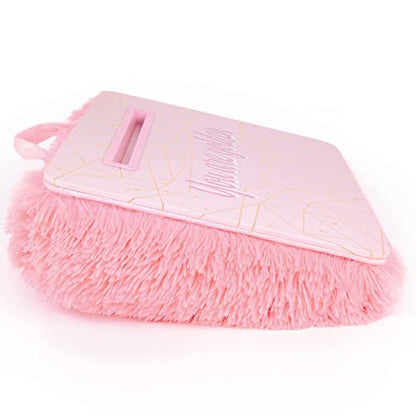 3C4G Pink & Gold Deluxe Fur Lap Desk, Take Tech on The Go, Includes a Media Slot that Perfectly Holds Tablets & Phones, for Ages 6 and up by Make It Real - style: Pink & Gold Fur