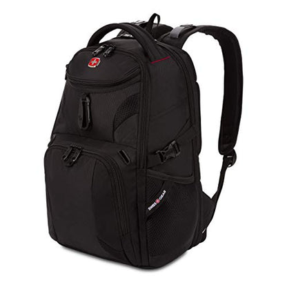 SwissGear 1900 Scansmart Mini/Slim Version, Fits Most 13 Inch Laptops and Tablets, TSA Friendly Backpack, Black - color: Black