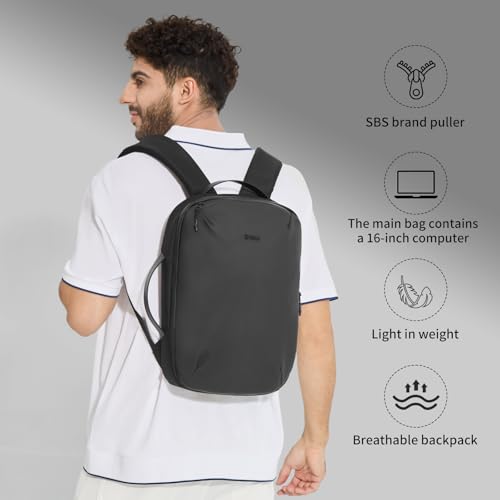 Laptop Backpack for Men Women, 17 Inch Black Lightweight Waterproof Business Backpack, Anti-Theft Work Computer Bag, Durable Daypack Casual Backpack for Work College Weekender Travel
