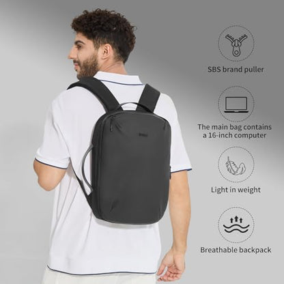 Laptop Backpack for Men Women, 17 Inch Black Lightweight Waterproof Business Backpack, Anti-Theft Work Computer Bag, Durable Daypack Casual Backpack for Work College Weekender Travel