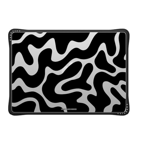 CASETiFY Impact MacBook Air 13.6" (M2-M5) Case [Cushioned Impact Corners/Scratch-Resistant/Anti-Slip Grip] - Black Abstract Shapes - Clear Black - color: Black Abstract Shapes, size: MacBook Air 13" (M2 - M5)