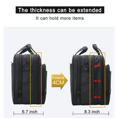 Large Briefcases For Men Canvas Tote Bag 15.6 Inch 17 Inch 19 Inch Laptop Case Work Bags Office Messenger Bag - style: Large Size（17 Inch）