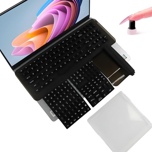 Long Nail Keyboard Stickers & Cover for Long Nails - 119 Keys Set, Fits 15-17 Inch Laptops, Portable Plastic Storage Case, Ideal Gift (Black) - color: Dark