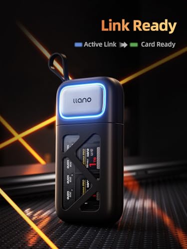 llano SD/Micro SD 3.0 Card Reader Holder Case, USB 3.2 Gen1(5Gbps) | 4*SD 8*Micro SD UHS-I Memory Crads Storage, F13 2 in 1 160MB/S Plug&Play for iPhone, Android, MacBook, Laptop, Cameras