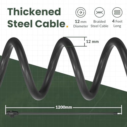 Titanker Bike Lock, 1/2 Inch Thick Bike Lock Cable Coiled Secure Bicycle Lock with Keys Scooter Lock Bike Locks Heavy Duty Anti Theft Bike Cable Lock with Mounting Bracket (4Feet, 6 Feet) - style: Matte Black-4Feet