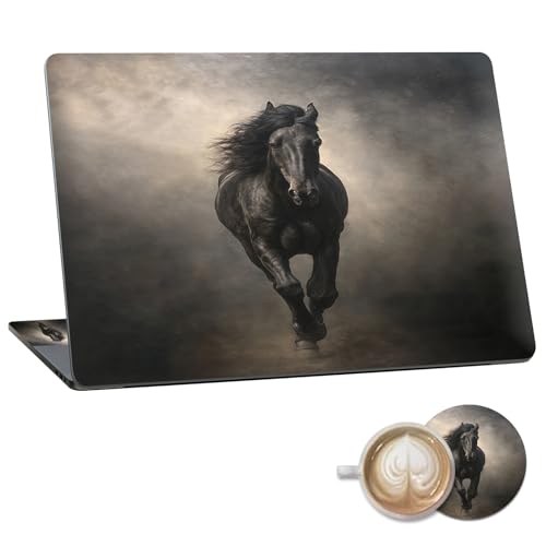 Laptop Skin Sticker Decal 15.6 Inch,12 13 13.3 14 15 15.6 in Laptop Netbook Skins for Notebook,Art Decal Removable Waterproof Scratch Resistant,Universal Vinyl Cover,Black Horse Cool - color: Black Horse Cool