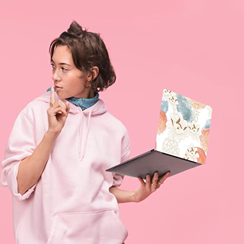 Laptop Skin Sticker,13.3 14 15 15.4 15.6 inch Laptop Skins,Universal Vinyl Decal,Dustproof Scratch Resistant Reusable Cover Protector with Free 2 Wrist Pads (Flower 3) - color: Flower 3