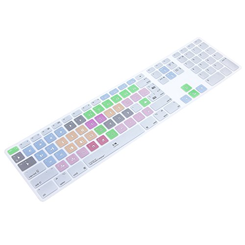 Ultra Thin Shortcuts Extended Silicone Keyboard Protective Cover Skin for Mac Aluminum Wired Keyboard MB110LL/B (A1243) Numeric Keypad (for Avid Media Composer) - color: Avid Media Composer