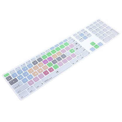 Ultra Thin Shortcuts Extended Silicone Keyboard Protective Cover Skin for Mac Aluminum Wired Keyboard MB110LL/B (A1243) Numeric Keypad (for Avid Media Composer) - color: Avid Media Composer