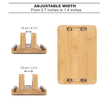 S&A WOODCRAFT 3 Slots Bamboo Wood Vertical Laptop Stand, Adjustable Wooden Laptop Holder, Non-Slip Laptop Dock Compatible with Apple MacBook, Microsoft Surface, Gaming Laptops, IPad, Tablets - color: Natural Bamboo, size: 3 Slots