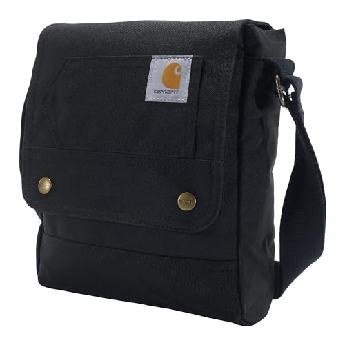 Carhartt Crossbody Snap Bag, Durable, Adjustable Shoulder Bag with Flap Over Snap Closure - color: Black