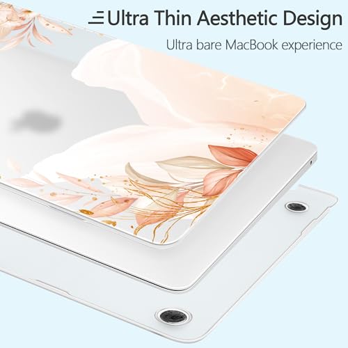 Designed for MacBook Pro 13.3 inch Case 2023-2016 A2338 A2251 A2289 A2159 A1989 A1708 A1706, Ultra-Thin Hard Shell Case with Keyboard Cover & USB Adapter & Webcam Cover, Abstract Flowers - color: Abstract Flowers