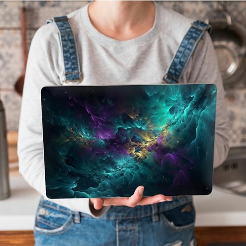 Universal Laptop Skin Sticker with 2 Wrist Pad Skins, Waterproof Scratch Resistant Vinyl Laptop Cover Decal, Cut to Fit for 11–15.6 Inch MacBook HP Dell Lenovo, Galaxy Clouds - color: Galaxy Clouds
