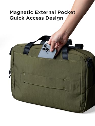 ALPAKA Bravo Brief Laptop Briefcase Business Shoulder Bag | Fits 16-inch Laptop, Detachable Shoulder Strap, For Men and Women Work Travel, Weatherproof Fabric Axoflux 400D - color: Green