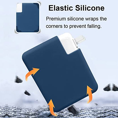 Soft Silicone 140W Charger Protector Case Sleeve for 2026 MacBook Pro 16 inch A3428 A3429 A3186 A3403 A2991 A2780 A2485 M5 M4 M3 M2 M1 Chip 2024-2021, 140W Power Adapter Cover, Navy Blue - color: Navy Blue