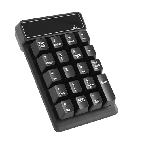 RaceGT Bluetooth Number pad, 19-Keys Wireless Numeric Keypad, Portable Mini Multi-Function Accounting Number Keypad Keyboard Extensions for Laptop/Desktop/Notebook - color: 19-keys