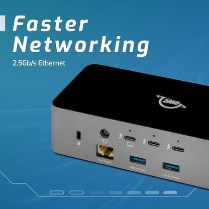 OWC Thunderbolt 5 Dock 11-Port Connectivity Solution | 4x Thunderbolt 5 80/120Gb/s - 140W PD - 2x USB-A (10Gb/s) - USB-A (5Gb/s) - 2.5GbE - SD & microSD reader - Audio in/out - size: DOCK, style: Thunderbolt 5
