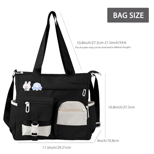 Women's Messenger Bag - Professional Crossbody Work Satchel Stylish Office Purse for Business Travel & Commuting - color: Black