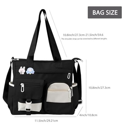 Women's Messenger Bag - Professional Crossbody Work Satchel Stylish Office Purse for Business Travel & Commuting - color: Black
