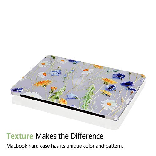 Case for MacBook Air 13 inch A1466 A1369 2010-2017 Release, 5 in 1 Matte Clear Hard Shell&Keyboard Cover&Screen Protector&Webcam Cover Compatible with Older Version Mac Air 13.3 inch - Floral - color: Z Blue Yellow